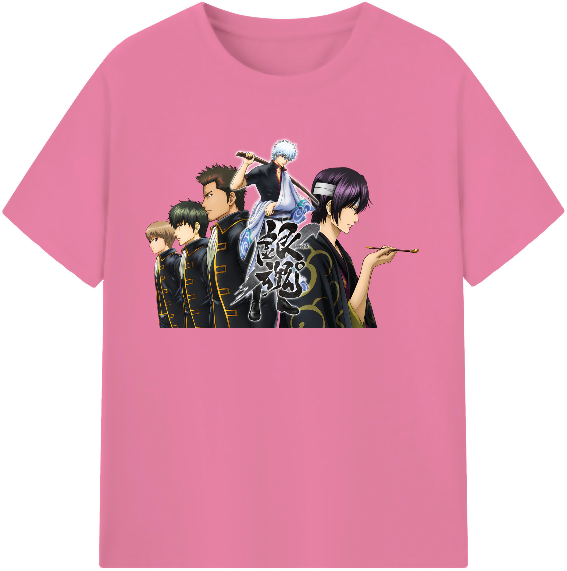 （画像用） ぎんたま 坂田銀時（さかたぎんとき） 神楽 志村新八（しむら しんぱち） GINTAMA Sakata Gintoki Kagura Shimura Shinpachi 綿100％半袖Tシャツ（フロントプリント）